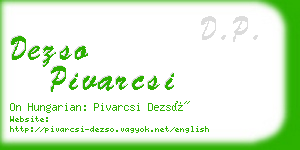 dezso pivarcsi business card